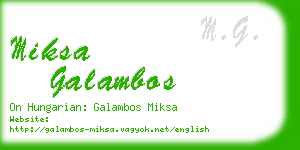 miksa galambos business card